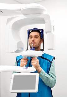 a patient undergoing a digital X-ray near Joshua