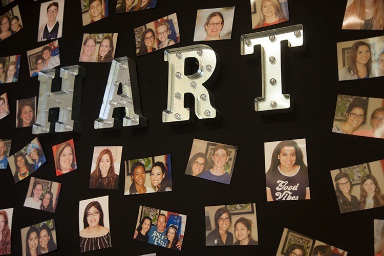 Hart board with patient photos