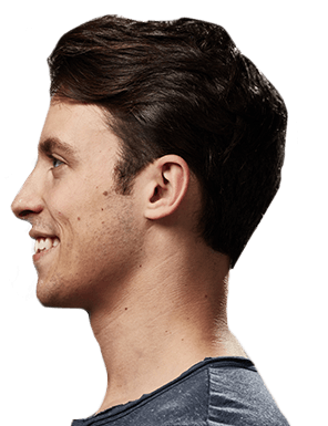 Side view of smiling young man
